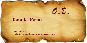 Obert Dénes névjegykártya
